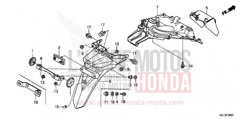 GARDE-BOUE ARRIERE NSC110MPDC de 2012